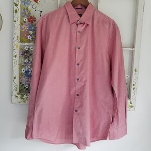 Paul Smith London  Dress  Shirt Size 17.5 44 100% cotton Pink Slim Fit